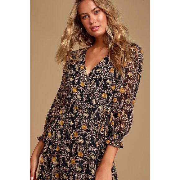 Lulus Floral Wrap Maxi Dress - Picture 5 of 9